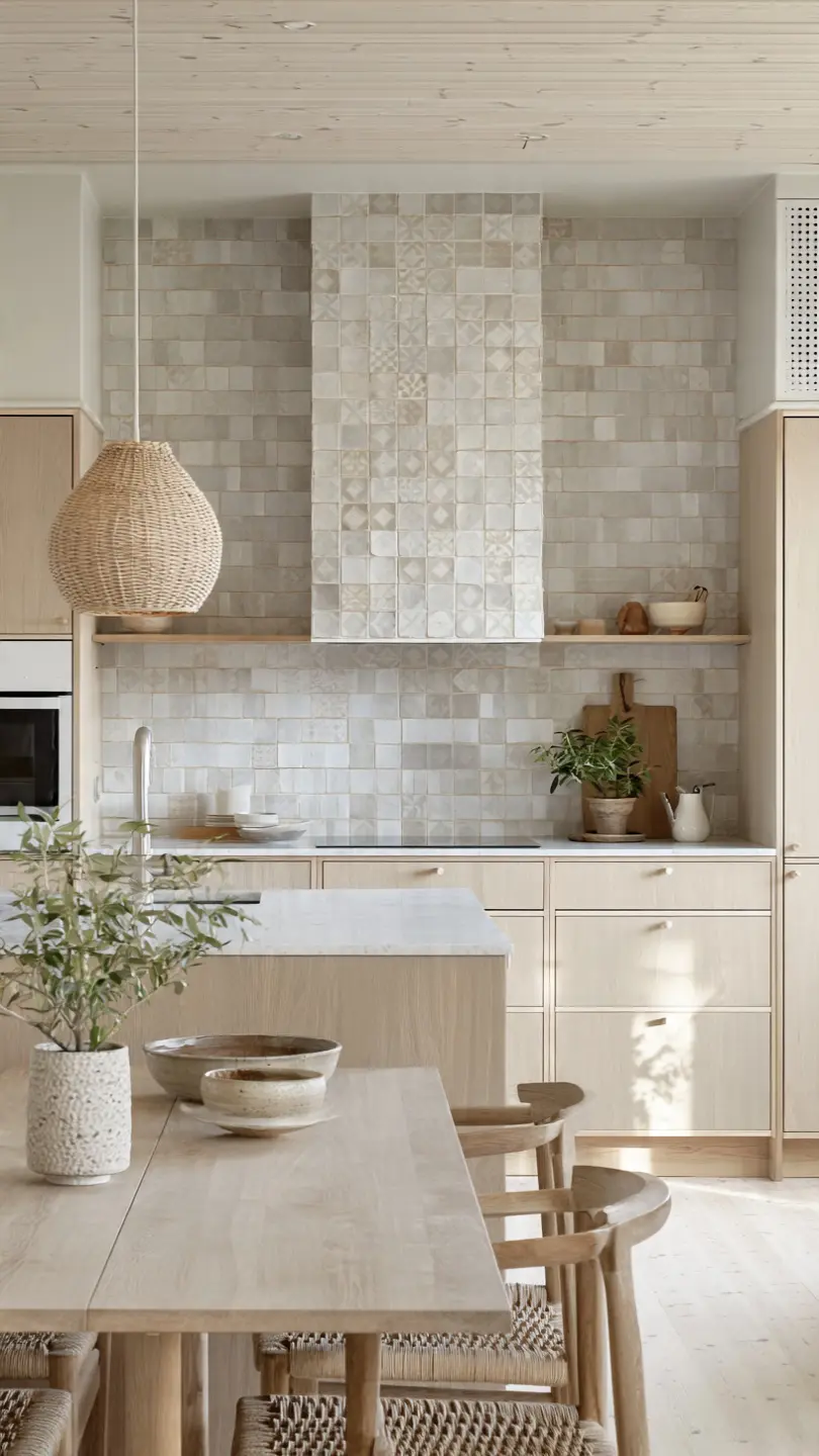 Scandinavian Kitchen Inspiration Featuring Statement Tile Backsplashes