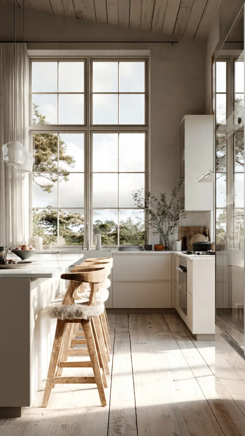 Scandinavian Kitchen Inspiration Using Large Windows And Natural Light