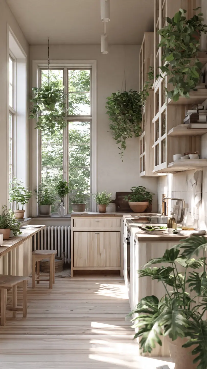 Scandinavian Kitchen Inspiration With Indoor Greenery