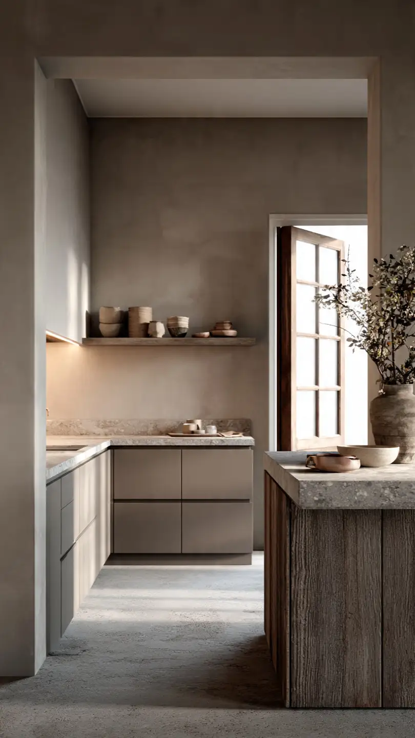 Scandinavian Kitchen Island Inspired by Japandi Design Principles