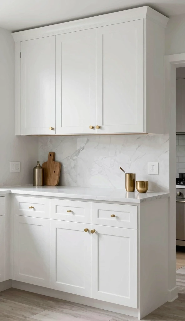 Shaker-Style White Cabinets For Timeless Elegance