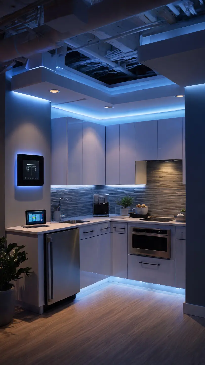 Smart technology integration for modern basement kitchens