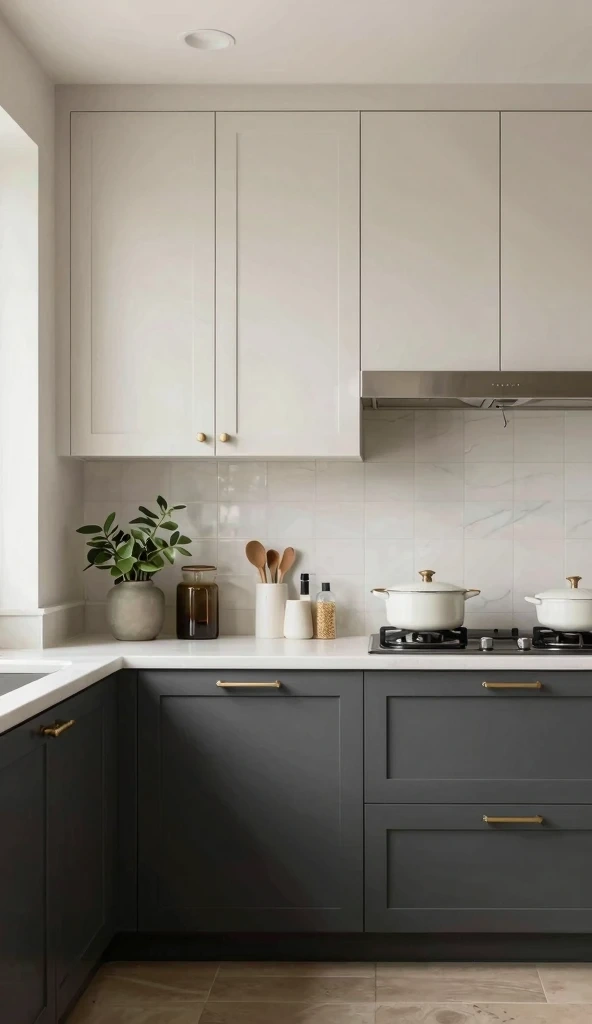 Two-Tone Cabinets For Visual Balance