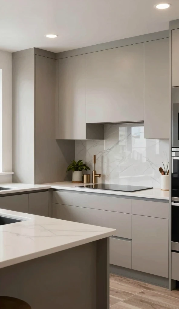 Two-Tone Cabinets with Neutral Countertops