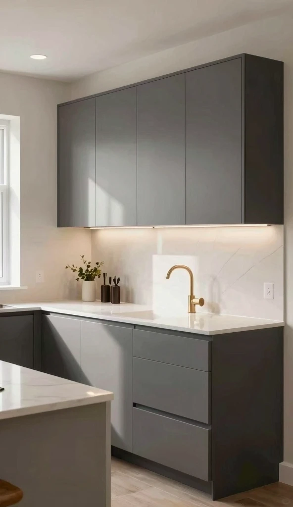 Two-Tone Cabinets with Neutral Countertops