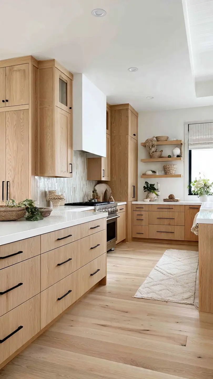 Use Light Oak Scandinavian Kitchen Cabinets for Timeless Warmth