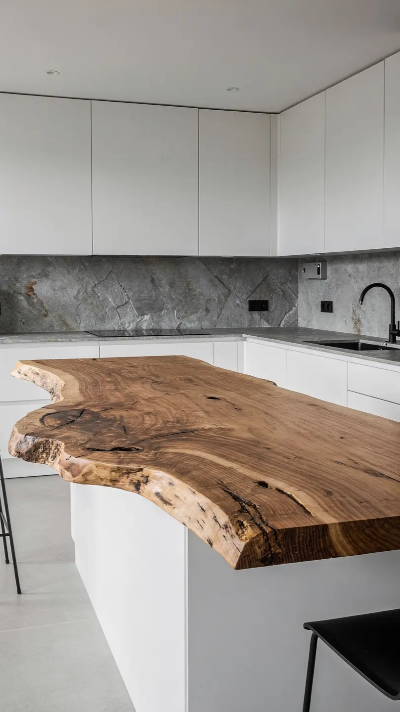 Use a Live Edge Maple Slab Countertop for Organic Visual Character