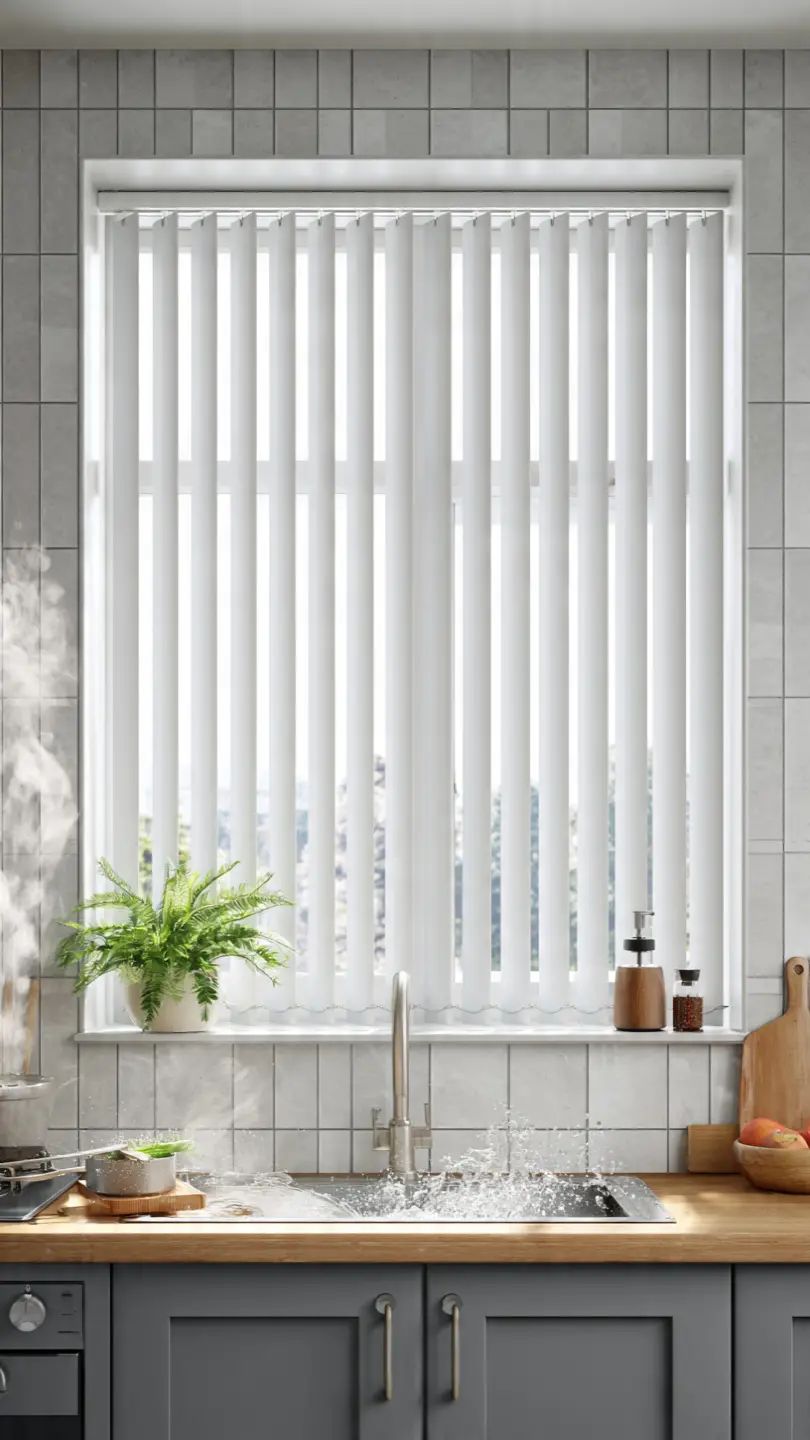 Roman Blinds for Soft Elegance in Kitchen Window Treatments Above Sink
