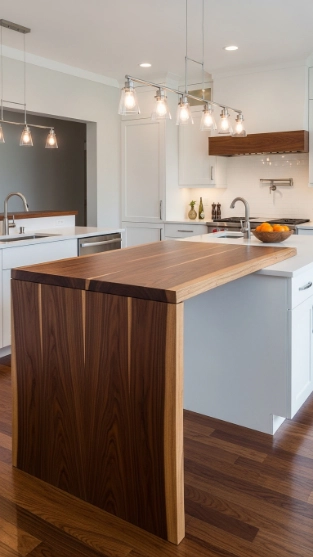 Waterfall Kitchen Countertops for Contemporary Luxury