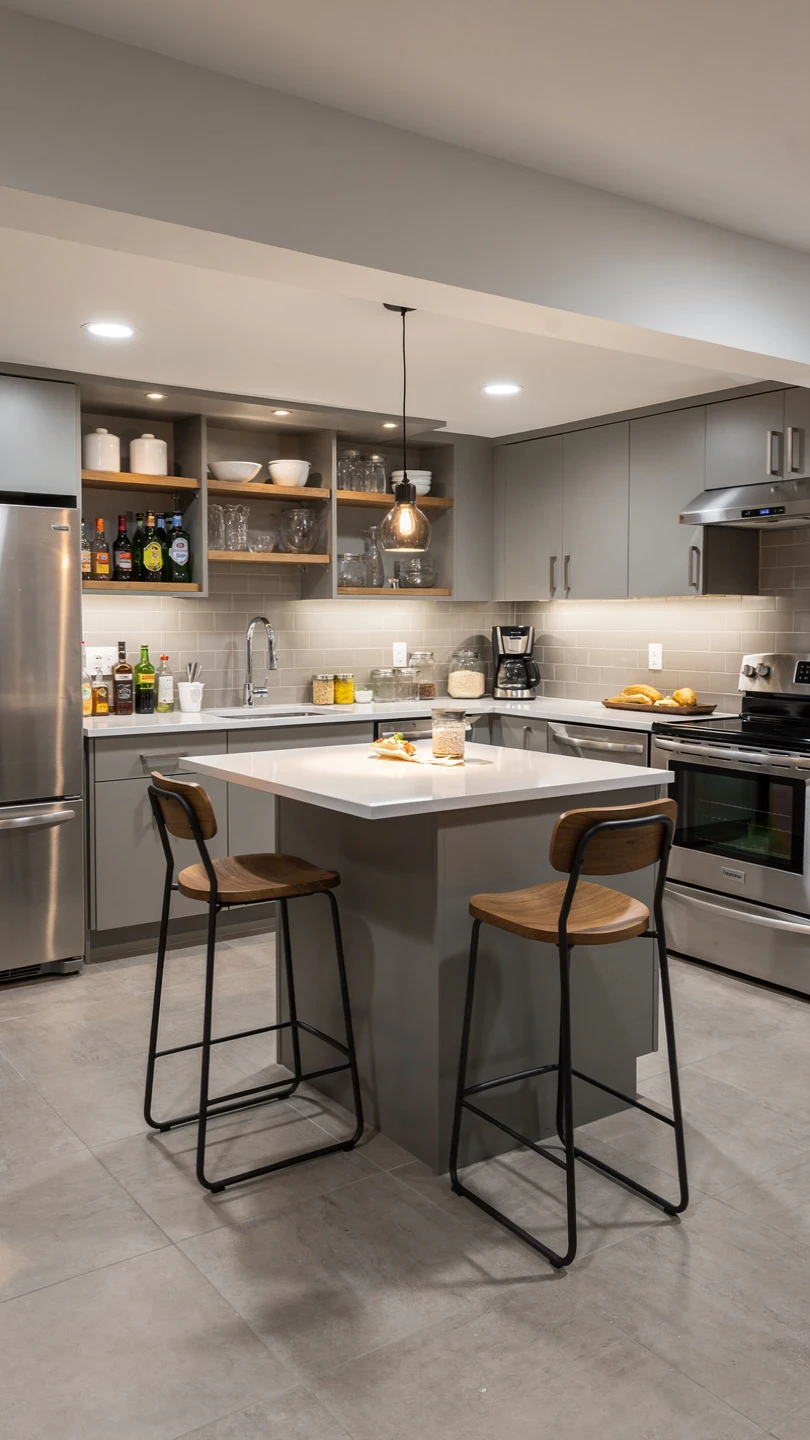 Why a Basement Kitchenette with Island Works for Modern Homes