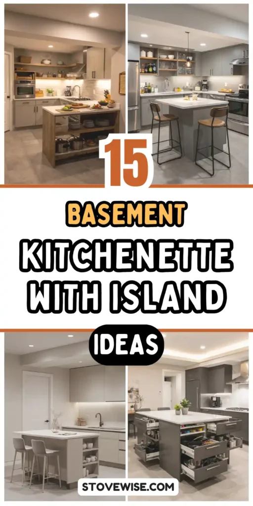 15 Basement Kitchenette with Island