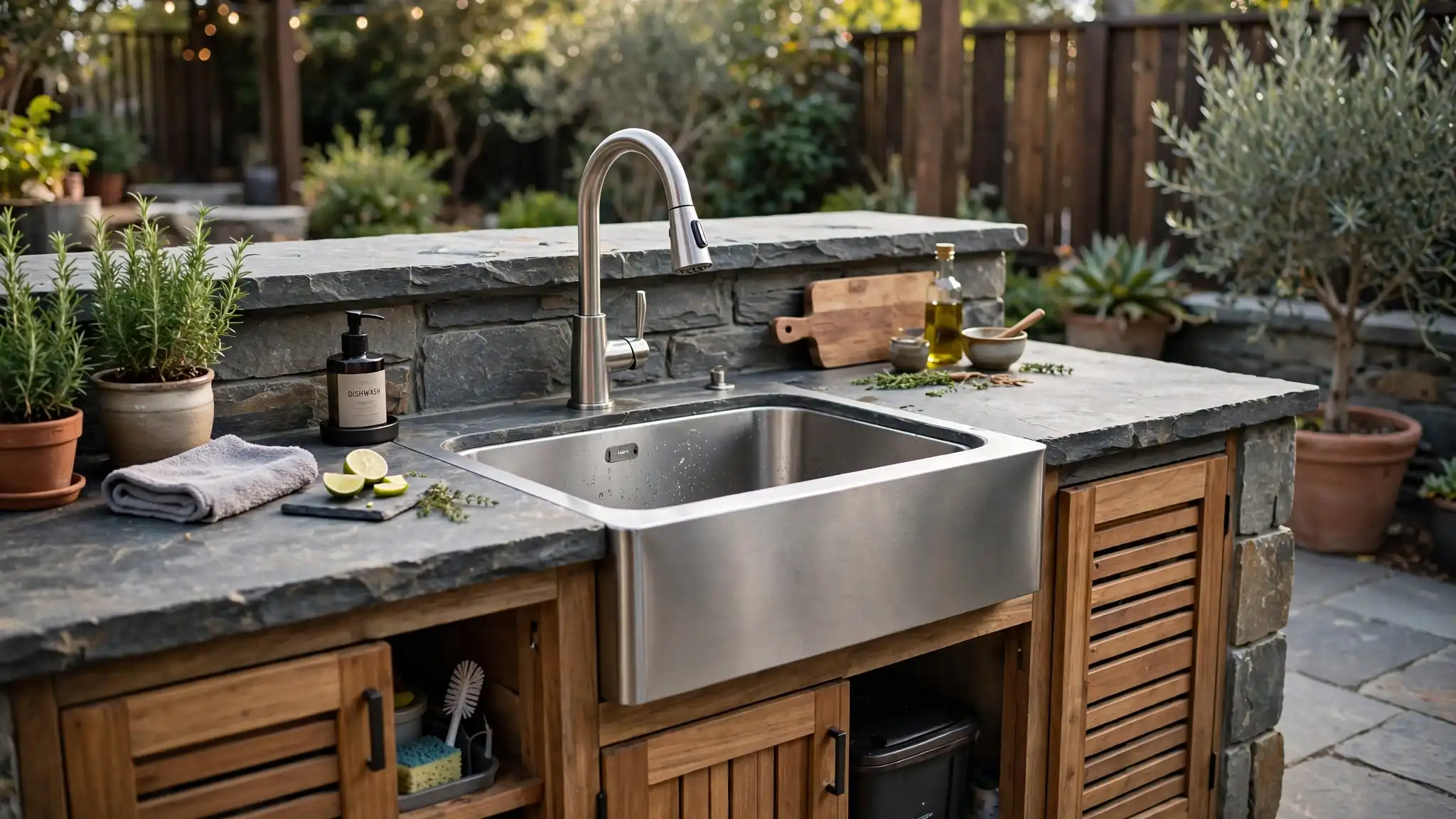 How to Add a Sink to Outdoor Patio Kitchen