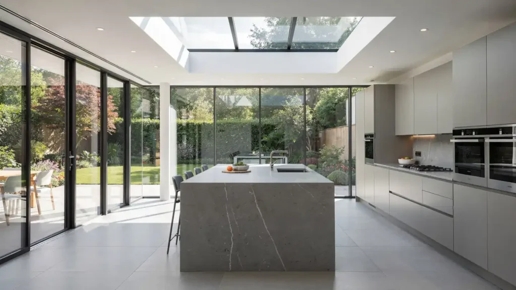 modern indoor kitchen extension