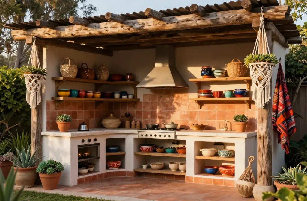 11 Boho Outdoor Patio Kitchen Ideas for a Laid-Back, Eclectic Outdoor Space