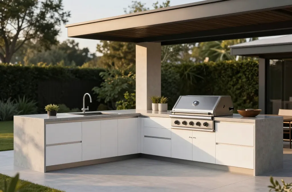 13 Modern Outdoor Patio Kitchen Ideas With Sleek Lines and Minimalist Vibes