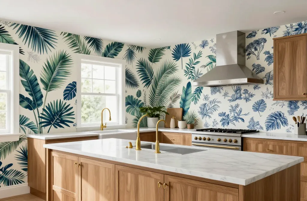 9 Kitchen Wallpaper Ideas for Large Kitchens